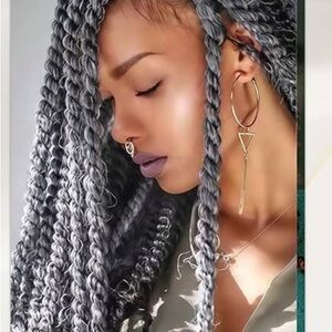 Silver Braided Hair Extensions